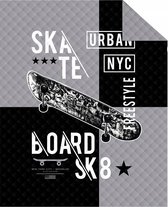 Bedsprei - Skate board - Antraciet - 170x210 cm - Microvezel