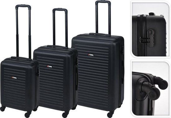 Hoffmanns - Kofferset 3-delig - XXL 76x52x30cm - Diamant Zwart