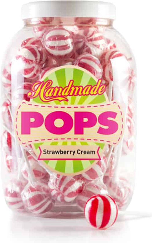 Handmade Pops - Strawberry Cream - 70 sucettes - bonbons - sucette