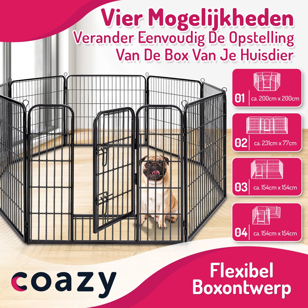 COSTWAY 8 Panel loopstal voor honden, puppy uitloop 60 cm hoog, hondenloopstal met deur, weerbestendig voor binnen & tuin, huisdierloopstal HDPE kunststof, loophek huisdier (grijs COSTWAY 8 Panel loopstal voor honden, puppy uitloop 60 cm hoog, hondenloopstal met deur, weerbestendig voor binnen & tuin, huisdierloopstal HDPE kunststof, loophek huisdier (grijs