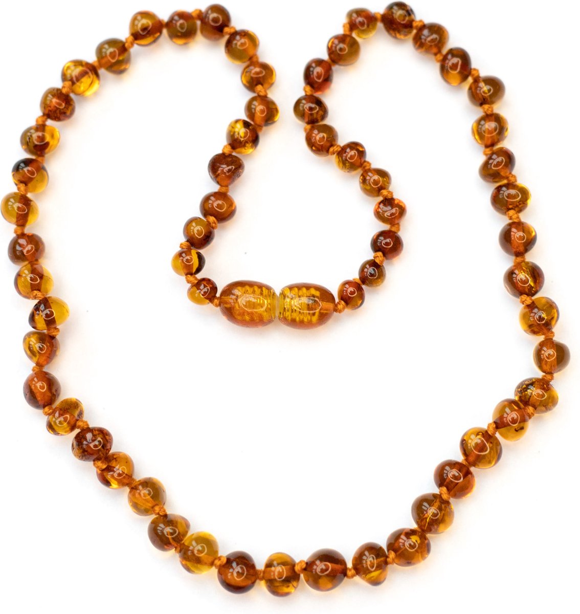 Goedkoopste Baby/Kind – Barnsteen ketting – ronde kraaltjes – 33cm - cognac