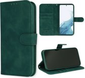 Casemania Hoesje Geschikt voor Samsung Galaxy S23 Plus Emerald Green - Luxe Kunstlederen Portemonnee Book Case