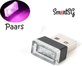 LED de voiture - Éclairage LED USB - Violet - Veilleuse - LED USB - LED PC - Lampe de voiture - Lampe de nuit USB - Éclairage d'ambiance - Mini USB - Lampe de décoration - 1 pièce