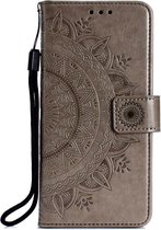 Shop4 - Poco X4 GT Hoesje - Wallet Case Mandala Patroon Grijs