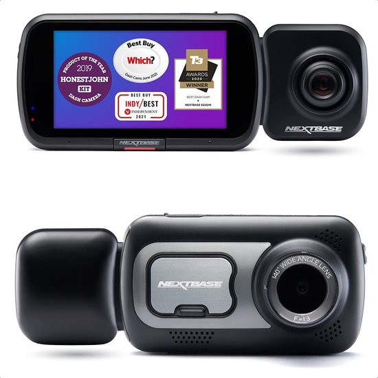 Nextbase 522GW en Rearview dashcam voor auto voor en achter - wifi - Auto camera - GPS - SOS functie