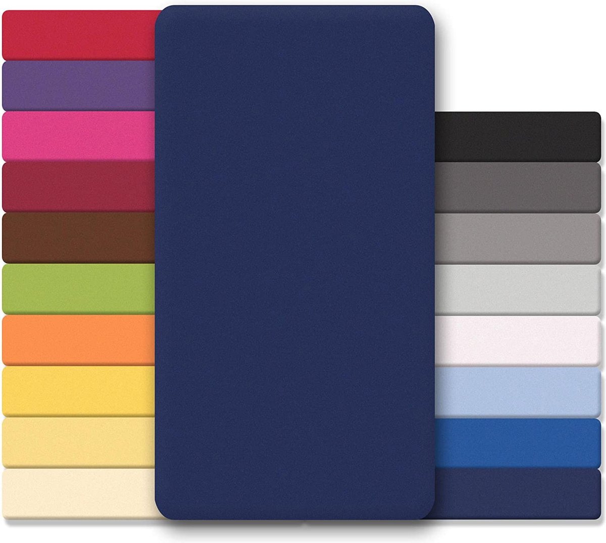 Lucina Hoeslaken Jersey Katoen Stretch 30cm Hoge Hoek - donker blauw 90x200cm - 100x200cm