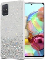 Cadorabo Hoesje geschikt voor Samsung Galaxy A71 4G in Transparant met Glitter - Beschermhoes van flexibel TPU silicone met fonkelende glitters Case Cover Etui