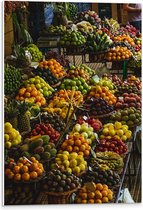 PVC Schuimplaat - Kleurrijk Fruit Kraampje - 40x60 cm Foto op PVC Schuimplaat (Met Ophangsysteem)