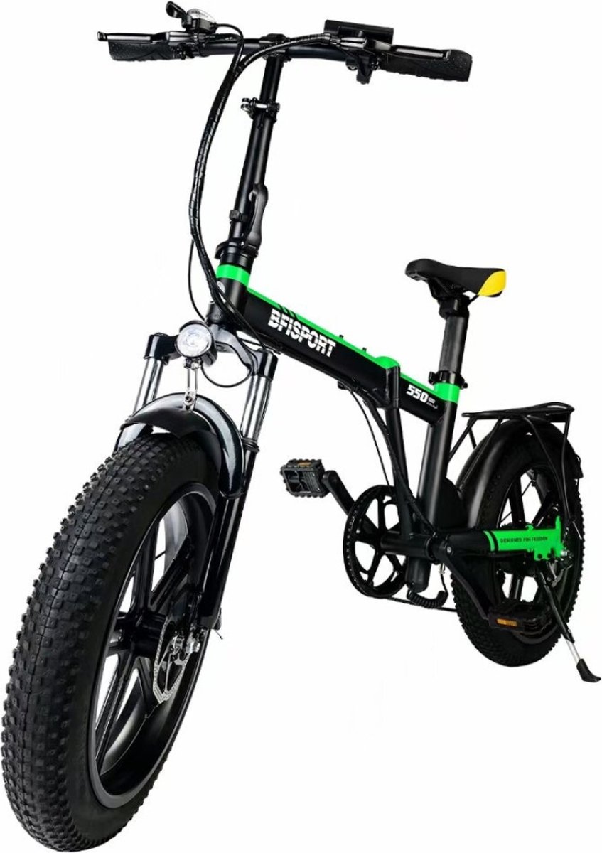 Elektrische Fatbike - E-bike - Opvouwbaar - 7 Versnellingen & Trapondersteuning - Display - 250W, 36V 10AH Lithium Batterij - Snelheid 25 KM/h - Actieradius 30 KM - 30 Inch - Geen Kenteken of Rijbewijs - Zwart Groen - 1 Jaar Fabrieksgarantie