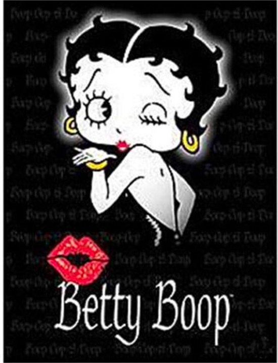 Metalen Bord 15 x 20 cm Betty Boop Kiss
