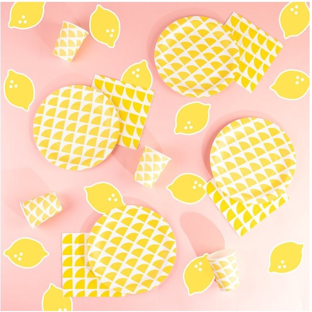 Papieren bordjes citroen (8st) | Geel | Pasen | Bordjes | Yellow