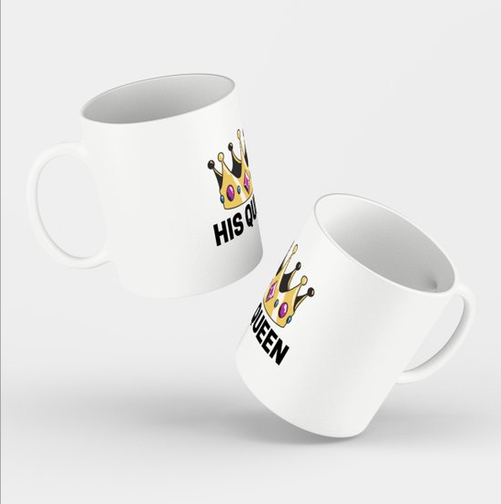 porte-clés monde - Sa reine Mug avec impression - anniversaire - Cheveux - Hem - Texte drôle - Contenu 350 ML