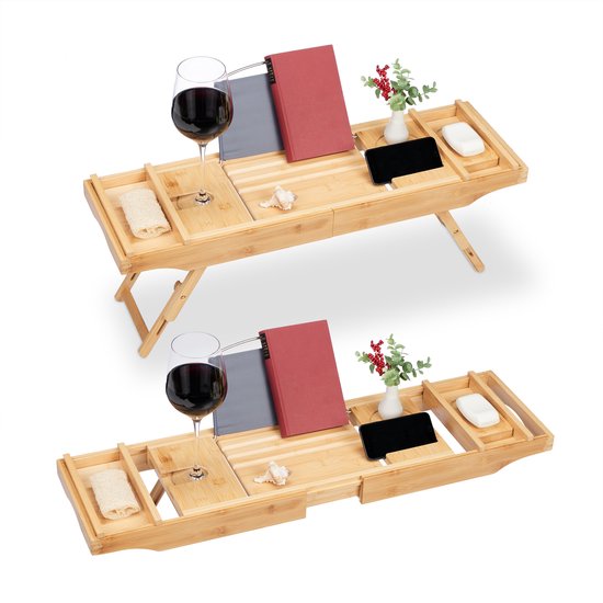 Relaxdays Bamboe badplank (107,5 x 23 x 19 cm) badka