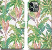 Coque Cadorabo pour Apple iPhone 11 PRO - Design Green Rainforest No 8 - Pochette de protection avec fermeture magnétique, fonction stand et poche pour carte
