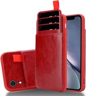 Cadorabo Hoesje geschikt voor Apple iPhone XR in WILDE KERSEN ROOD - Beschermhoes van TPU siliconen en kunstlederen hoes, Case Cover Etui met vak en uittrekbare kaartsleuven