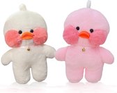 Klikkopers® Paper Duck - Cute Eend - Lalafanfan Duck 2 Knuffels - Schattig Eend - Lalafanfan - Set van 2 Knuffels