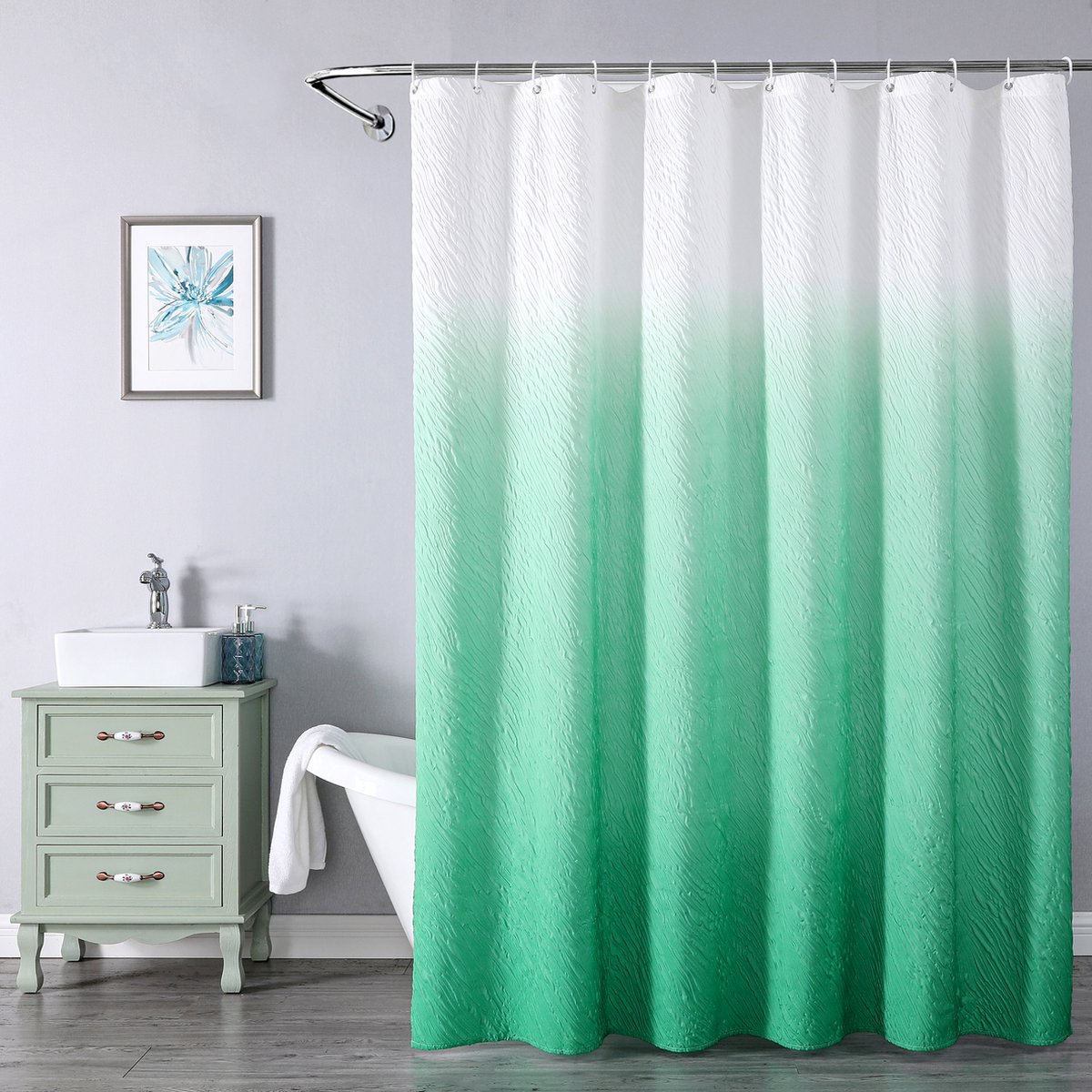 Floraweg Douchegordijn,douchegordijnen voor badkamer 3D embossing