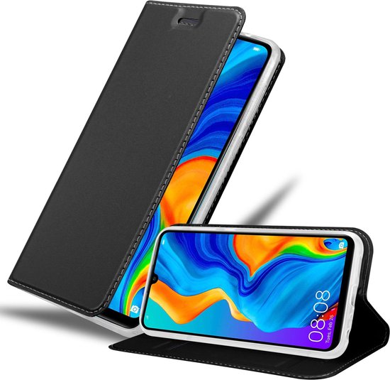 Coque Cadorabo pour Huawei P30 LITE en CLASSY BLACK - Coque de protection avec fermeture magnétique