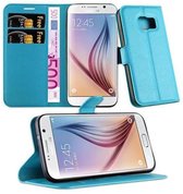 Cadorabo Hoesje geschikt voor Samsung Galaxy S7 in PASTEL BLAUW - Beschermhoes met magnetische sluiting, standfunctie en kaartvakje Book Case Cover Etui