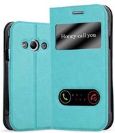 Cadorabo Hoesje voor Samsung Galaxy XCover 3 in MUNT TURKOOIS - Beschermhoes met magnetische sluiting, standfunctie en 2 kijkvensters Book Case Cover Etui