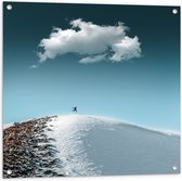 Tuinposter – Sneeuwgebergte - 80x80 cm Foto op Tuinposter (wanddecoratie voor buiten en binnen)