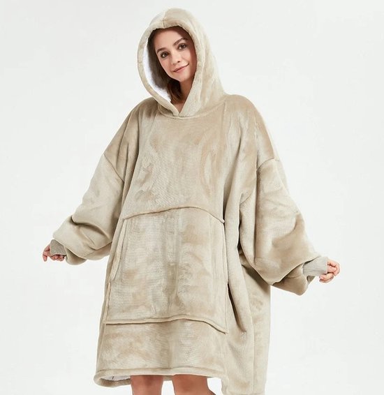 | Hoodie Blanket | | oversized deken | | capuchon deken | | winter trui | | Slaapkleding | Beige |