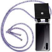 Cadorabo Hoesje geschikt voor Huawei P30 PRO in EENHOORN - Silicone Mobiele telefoon ketting beschermhoes met zilveren ringen, koordriem en afneembaar etui