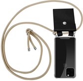 Cadorabo Hoesje geschikt voor Apple iPhone 11 PRO in GLANZEND BRUIN - Silicone Mobiele telefoon ketting beschermhoes met zilveren ringen, koordriem en afneembaar etui