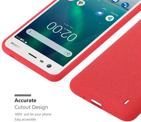 Cadorabo Case adapté pour Nokia 2 2017 en FROST RED - Housse de protection en silicone TPU flexible Case Cover