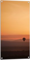 Tuinposter – Luchtballon in de Lucht tijdens Zonsopkomst - 50x100 cm Foto op Tuinposter (wanddecoratie voor buiten en binnen)