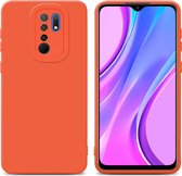 Cadorabo Hoesje geschikt voor Xiaomi RedMi 9 in FLUID ORANJE - Beschermhoes gemaakt van flexibel TPU silicone Cover Fluid Case