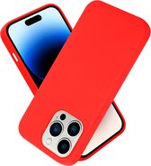 Cadorabo Hoesje geschikt voor Apple iPhone 14 PRO MAX in LIQUID ROOD - Beschermhoes gemaakt van flexibel TPU silicone Case Cover