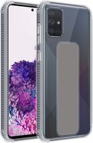 Cadorabo Hoesje geschikt voor Samsung Galaxy A71 4G in GRIJS - Beschermhoes gemaakt van flexibel TPU silicone Cover Case met houder en standfunctie