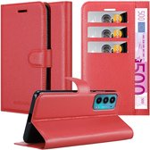 Cadorabo Hoesje geschikt voor Motorola EDGE 20 in KARMIJN ROOD - Beschermhoes met magnetische sluiting, standfunctie en kaartvakje Book Case Cover Etui