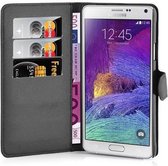 Cadorabo Hoesje geschikt voor Samsung Galaxy NOTE 4 in PHANTOM ZWART - Beschermhoes met magnetische sluiting, standfunctie en kaartvakje Book Case Cover Etui
