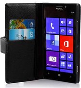 Cadorabo Hoesje voor Nokia Lumia 925 in ZWARTE OXIDE - Beschermhoes van getextureerd kunstleder en kaartvakje Book Case Cover Etui