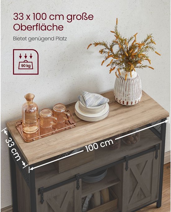 Bijzettafel Tysvær bamboe 59x45x45 cm naturel en crèmewit