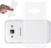 Cadorabo Hoesje geschikt voor Samsung Galaxy J1 ACE in VOLLEDIG TRANSPARANT - Beschermhoes gemaakt van flexibel TPU Silicone Case Cover