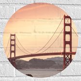 Muursticker Cirkel - Rode Brug - San Francisco - 40x40 cm Foto op Muursticker