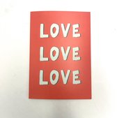 Wenskaart Valentijnsdag - Love Love Love - 1 stuk