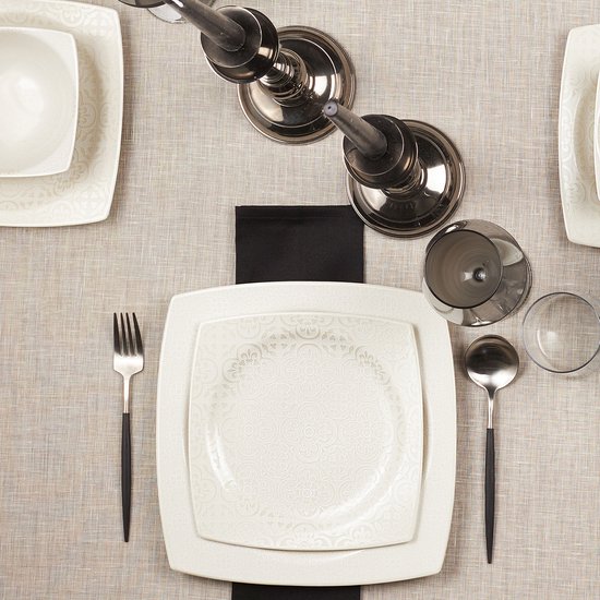 White Pure Opal Glazen Serviesset, 24-delig voor 6 personen