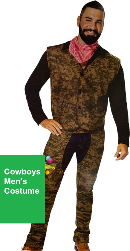 Cowboy verkleedset heren volwassenen carnavalskleding - 3 delig - maat L