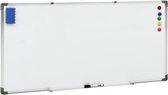 Whiteboard Wit Magnetisch | 110 x 60 cm | Inclusief magnet – stift – gum | Schrijfbord – Aliminium | Eenvoudig monteren met inbegrepen haken en spijkers | Kantoor – School BESCHRIJVING