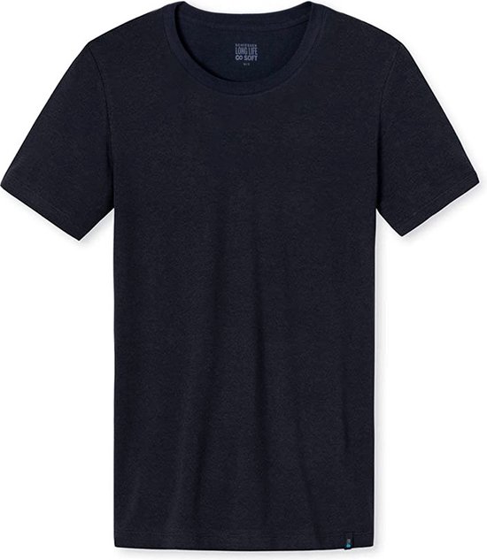 SCHIESSER Long Life Soft T-shirt (1-pack) - heren shirt korte mouwen blauwzwart - Maat: XL