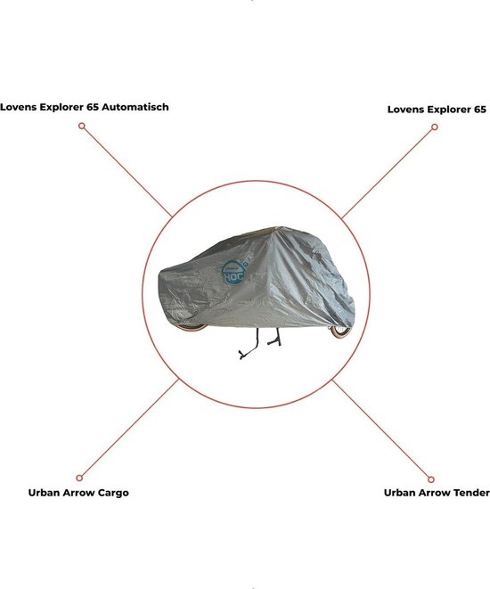 CUHOC Topkwaliteit Diamond Bakfietshoes Voor Extra Grote / Elektrische Bakfiets (met huif) o.a. geschikt als - Lovens Explorer 65 & Urban Arrow Cargo & Urban Arrow Tender van CUHOC — afbeelding 4