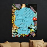 PosterGuru - Canvas Schilderij Teddy LV - Graffiti - 100 x 75 cm