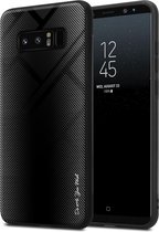 Cadorabo Hoesje geschikt voor Samsung Galaxy NOTE 8 in OPAAL ZWART - Beschermhoes gemaakt van TPU silicone Case Cover en achterkant van gehard glas