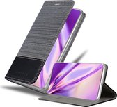 Cadorabo Hoesje geschikt voor Samsung Galaxy NOTE 20 ULTRA in GRIJS ZWART - Beschermhoes met magnetische sluiting, standfunctie en kaartvakje Book Case Cover Etui