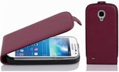 Cadorabo Hoesje geschikt voor Samsung Galaxy S4 MINI in BORDEAUX PAARS - Beschermhoes in flip-design Case Cover van getextureerd imitatieleer