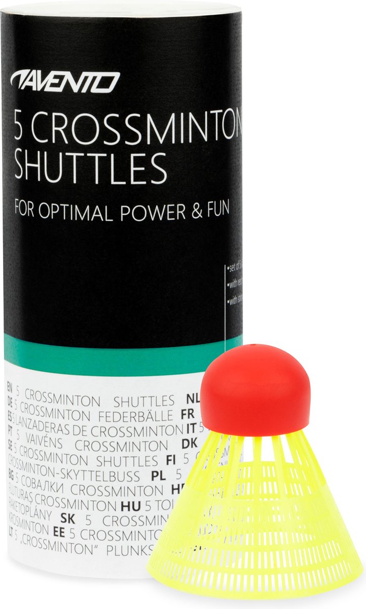 Avento 5 crossminton shuttles - fluorgeel/rood